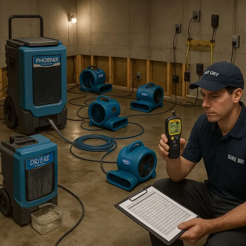 Structural Drying and Dehumidification process in Weirton Heights, WV